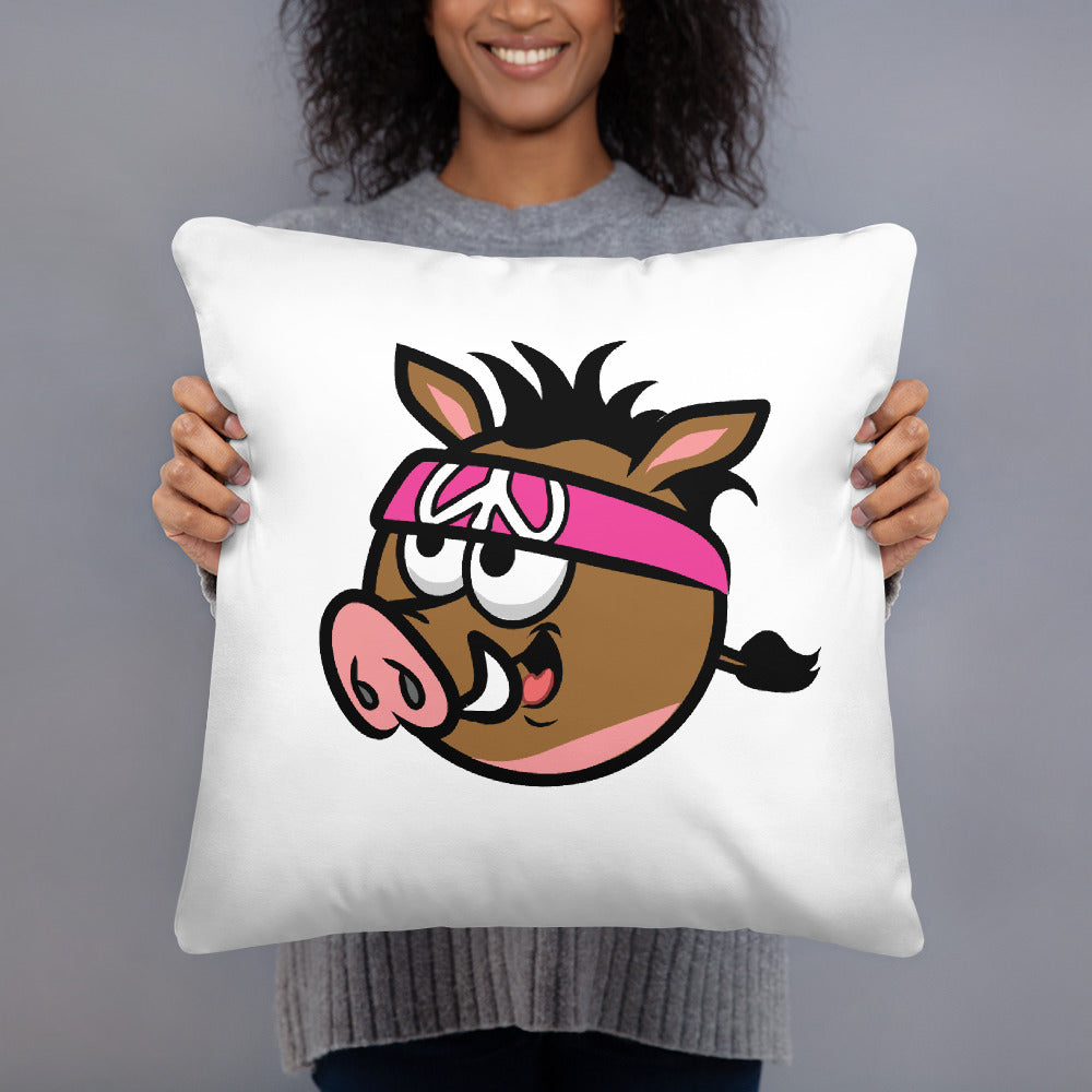 Square Pillow - warthog - black logo
