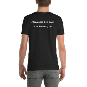 Gildan 64000 Unisex T-Shirt - white logo - #NeverAgain - March for Our Lives - LA