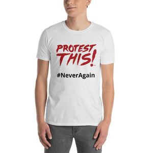 Open image in slideshow, Gildan 64000 Short-Sleeve Unisex T-Shirt - red logo - #NeverAgain
