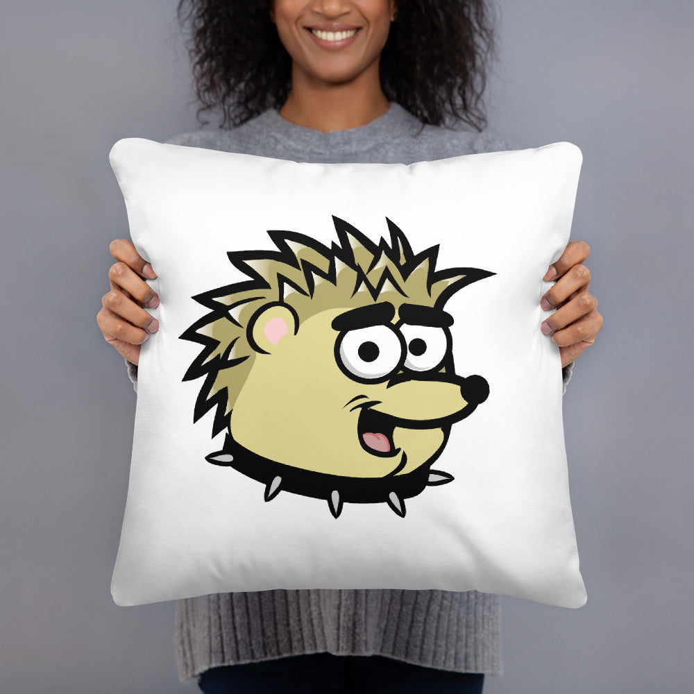Square Pillow - hedgehog - red logo