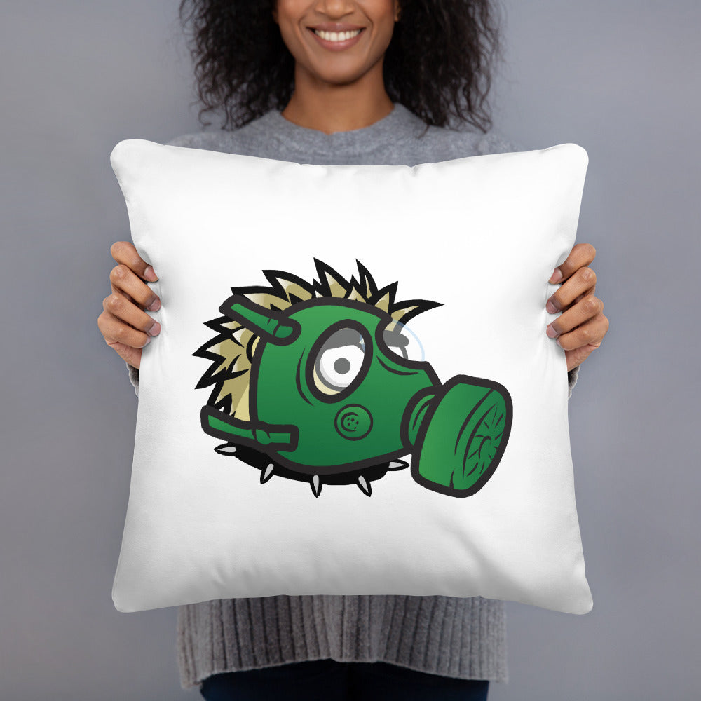 Square Pillow - hedgehog - black logo