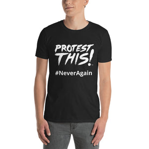 Open image in slideshow, Gildan 64000 Short-Sleeve Unisex T-Shirt - white logo - #NeverAgain
