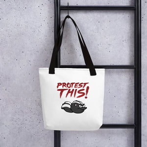 Open image in slideshow, Tote bag - skunk - red font
