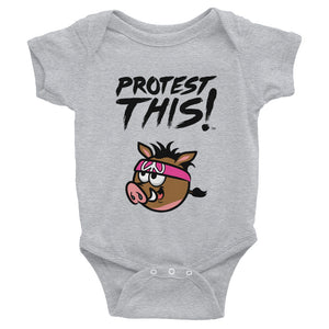Open image in slideshow, Rabbit Skins 4400 Infant Baby Rib Bodysuit - black logo - warthog
