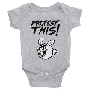 Open image in slideshow, Rabbit Skins 4400 Infant Baby Rib Bodysuit - black logo - rabbit

